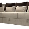 Угловой диван Лига диванов Майами Long 92 левый (микровельвет бежевый/подушки коричневые/бежевые)
