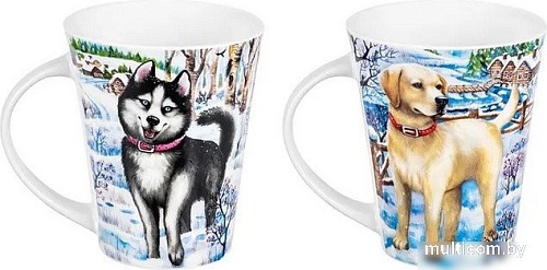 Набор кружек Elan Gallery Хаски и Лабрадор 880237