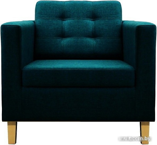 Интерьерное кресло Brioli Дилли клетка Д (рогожка, J17 темно-синий/светлые ножки)