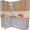 Готовая кухня Интерлиния Мила 12x19 (дуб золотой-бетон-дуб бунратти)