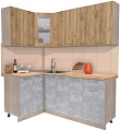 Готовая кухня Интерлиния Мила 12x19 (дуб золотой-бетон-дуб бунратти)