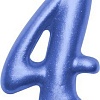 Свеча для торта Мультидом Овал Цифра 4 МС5-44 (синий)