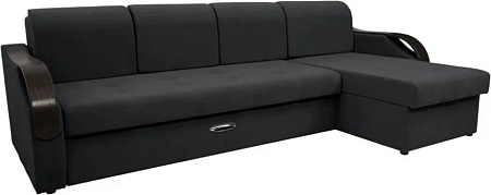 Сириус Лидер-6 с оттоманкой НПБ 300x165 (Eva 11 велюр черный)