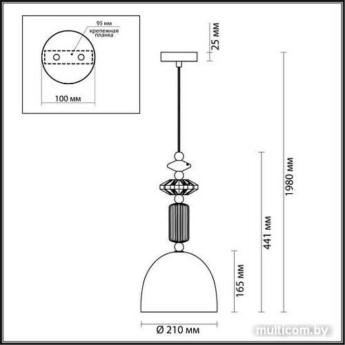 Подвесная люстра Odeon Light Classic 4861/1C