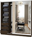 Шкаф-купе Кортекс-мебель Сенатор ШК12-45 Классика ДСП с зеркалом (венге/дуб сонома)