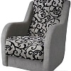 Интерьерное кресло Асмана Дачник-1 (рогожка завиток черный/рогожка серый)