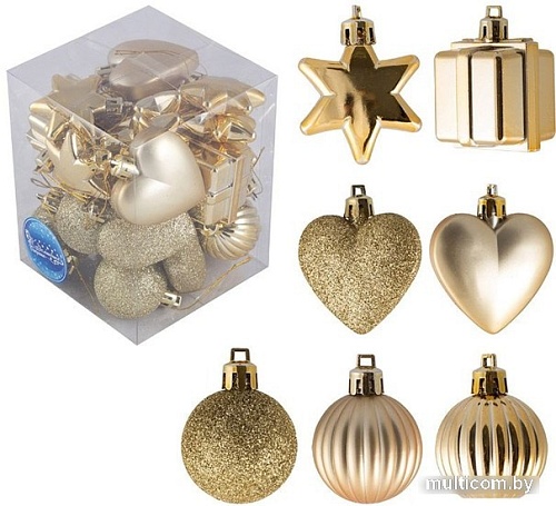 Елочная игрушка Волшебная страна 007443 24 шт (золотистый)
