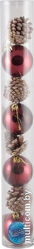 Елочная игрушка Волшебная страна Шары и шишки SYQB-0119230 005763 (бордовый)