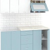 Кухня Кортекс-мебель Корнелия Мара 1.6м (белый/голубой/марсель)