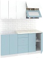 Кухня Кортекс-мебель Корнелия Мара 1.6м (белый/голубой/марсель)
