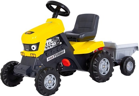 Педальная машинка Полесье Каталка-трактор с педалями Turbo с полуприцепом 89328