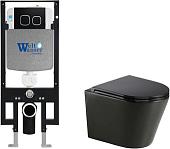 Унитаз подвесной WeltWasser Amberg 497 + Salzbach 043 MT-BL + Amberg RD-BL (черный матовый)