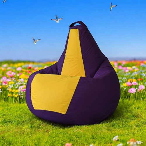 Кресло-мешок Mio Tesoro Груша Kombo XXL GF-130x85-FZH (фиолетовый/желтый)