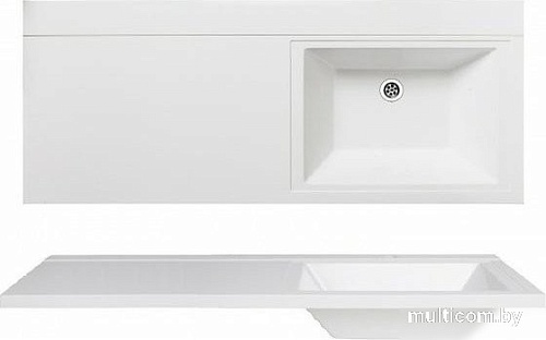 Умывальник Runo Гамма 120 лайт с левым крылом (белый)