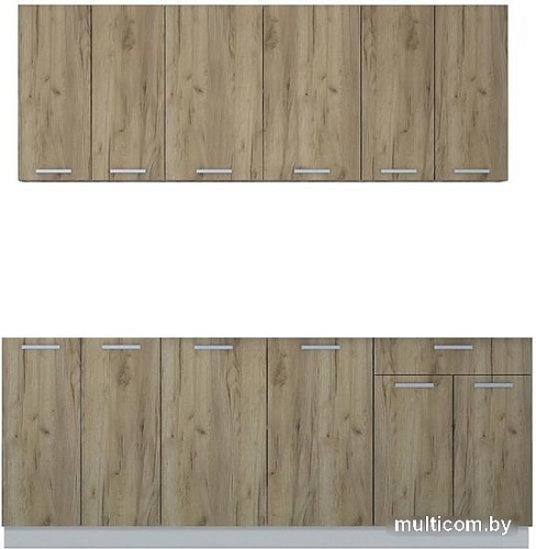 Готовая кухня Интерлиния Мила Лайт 2.0-60 без столешницы (дуб золотой)