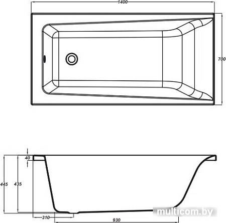 Ванна Cersanit Lorena 140x70