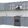Готовая кухня Интерлиния Берес 1.7x3.8 правая (дуб серый/опал светлый)
