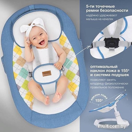 Шезлонг Nuovita Attento А1 (голубой/белый)