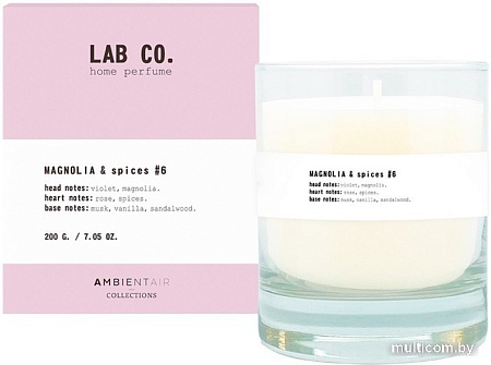 Ароматизированая свеча Ambientair Lab Co Магнолия и специи VV040MGLB