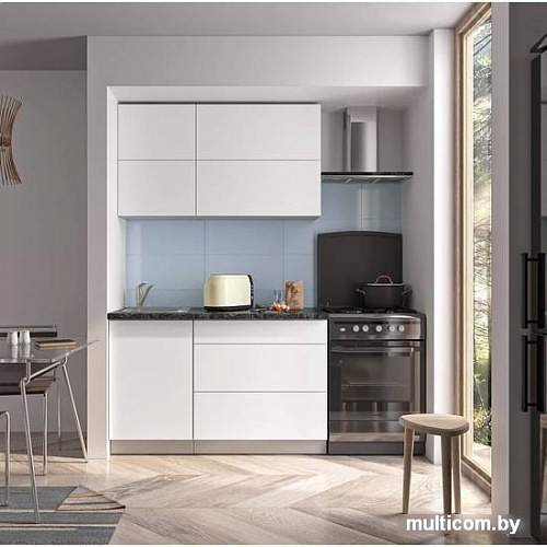 Кухня Интерлиния Мила Матте 1.4 А (белый/белый/опал светлый)
