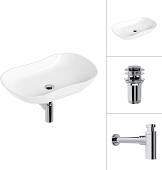 Умывальник Lauter 21570 + клапан 21190CH + сифон 21635CH (хром)