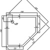 Душевой поддон Акватон Калифорния 100x100 (пятиугольный)
