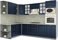 Готовая кухня Интерлиния Мила Деко 1.88x2.8 левая (индиго-индиго-опал светлый)