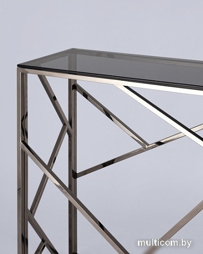 Консольный стол Stool Group Арт Деко 115x30 ECST-015-BG-SK (стекло Smoke/сталь темный хром)