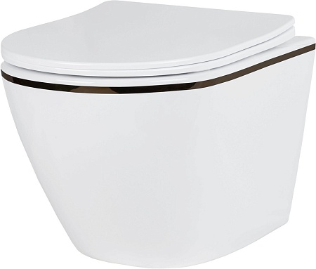 Унитаз подвесной Roxen Antares Black в комплекте с инсталляцией StounFix Dual Fresh 6 в 1 968427 (кнопка: сатин)