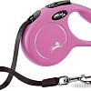 Поводок-рулетка Flexi New Classic лента XS (3 м, розовый)