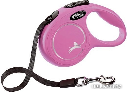 Поводок-рулетка Flexi New Classic лента XS (3 м, розовый)