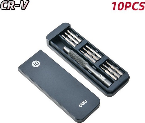 Набор отвертка с битами Deli DL241010J (10 предметов)