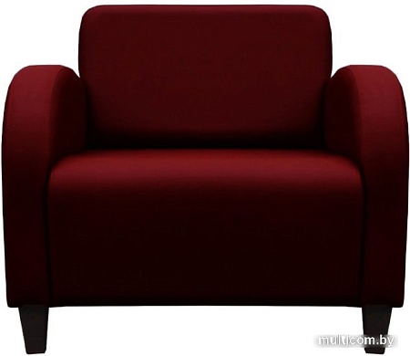 Интерьерное кресло Brioli Карл (экокожа, L16 вишневый/темные ножки)