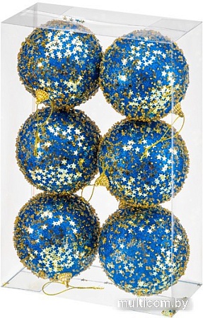 Елочная игрушка Elan Gallery Звезды 970095 (6 шт, синий)