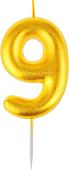 Свеча для торта Meshu Цифра 9 MS_59372 (золото)