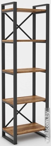 Стеллаж Hype Mebel Стандарт 50x200 (черный/дуб галифакс олово)