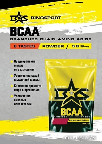 Аминокислоты Binasport BCAA (200г, без вкуса)