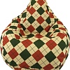 Кресло-мешок LoftyHome Груша L (велюр, клетка принт)
