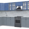 Готовая кухня Интерлиния Берес 1.7x3.5 правая (дуб лазурный/дуб серый/серый каспий)