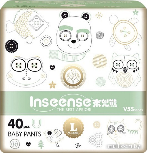 Трусики-подгузники Inseense V5S L 9-14кг Ins40green (40 шт)