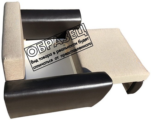 Кресло-кровать Асмана Квадро (кубики/рогожка серая кожзам черный)