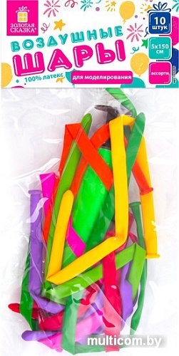 Набор воздушных шаров Золотая сказка 105009 с насосом (10 шт)