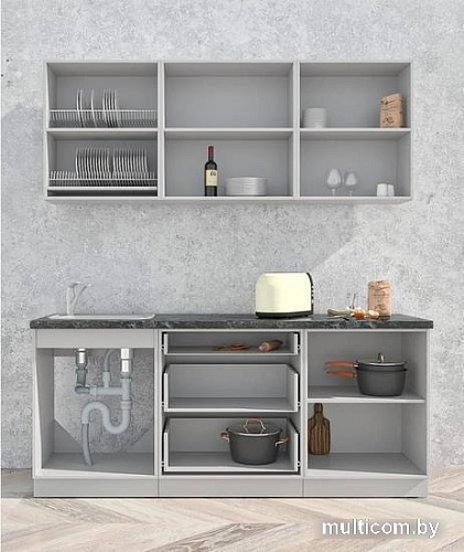 Кухня Интерлиния Мила Матте 1.9 А (белый/мята/опал светлый)