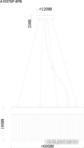Подвесная люстра Arte Lamp Francheska A1037SP-8PB