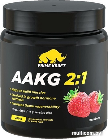 Аминокислоты Prime Kraft AAKG 2:1 (200г, клубника)
