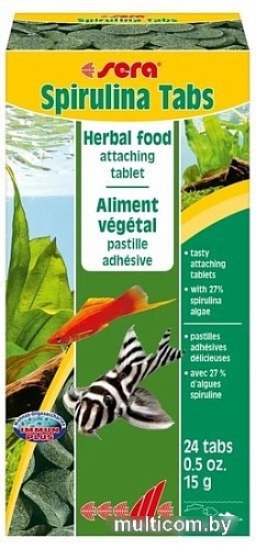 Сухой корм Sera Spirulina Tabs (24 шт) 15 г