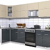 Угловая кухня Интерлиния Мила Gloss 60-12x29 (ваниль/асфальт глянец)