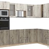 Готовая кухня Интерлиния Мила 1.88x3.2 правая без столешницы (дуб белый/дуб серый)