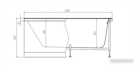 Фронтальный экран под ванну Alex Baitler 120x61 PF1261H