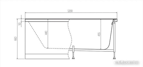 Фронтальный экран под ванну Alex Baitler 120x61 PF1261H